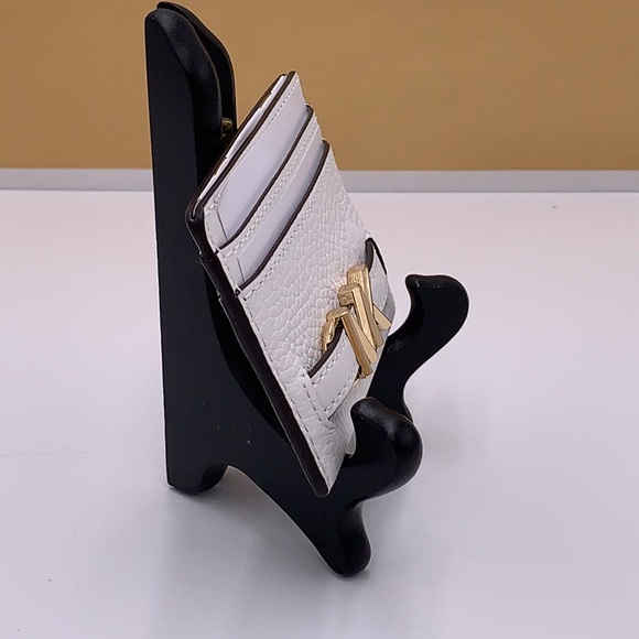MICHAEL KORS Reed Large Pebbled Leather Card Holder Case Optic White NWT - Picture 4 of 9